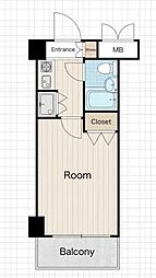 クレッセント新川崎 1Kの間取図画像