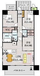 リベールシティ守口 3LDKの間取図画像