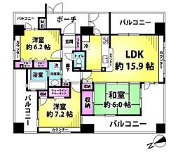 ナビウス根岸参丁目 3LDKの間取り