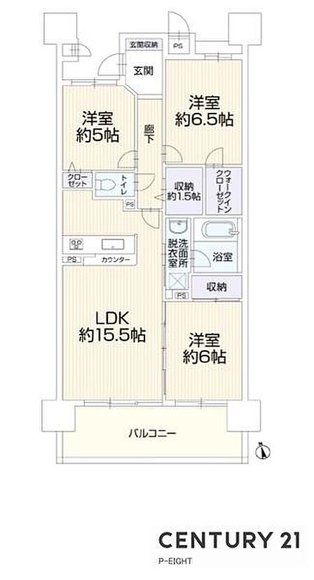 陽当たり良好な南向きバルコニー！ウォークインクローゼット付きの収納豊富な間取り！