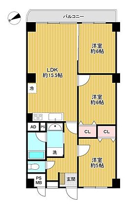 【間取り】東向...