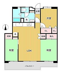 昭島つつじが丘ハイツ3号棟 3LDKの間取図画像