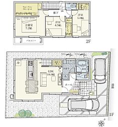 豊橋市三ノ輪町（全6棟）Ｆ号棟セキュレア 3LDKの間取り