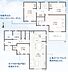 間取り：2号棟敷地面積55坪超え南向き4ＬＤＫ駐車たっぷり3台可能●バス停・小学校が徒歩5分圏内