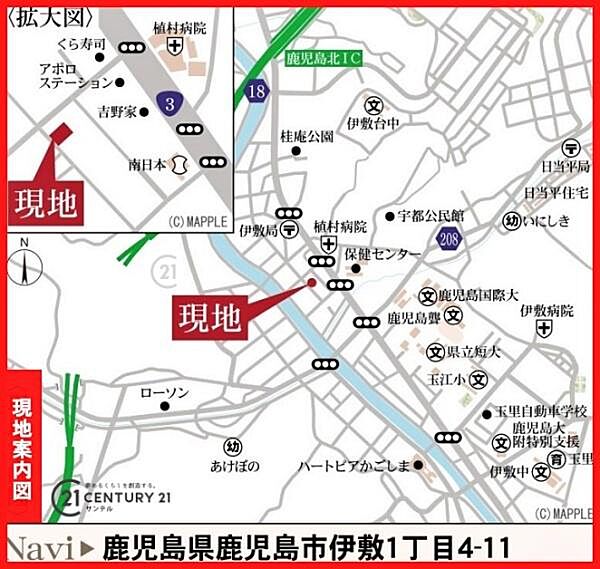 地図を拡大表示