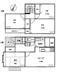 中古戸建・九十九里町片貝・1380 4LDKの間取り