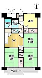 向島ニュータウン第三街区3-A棟 4DKの間取図画像