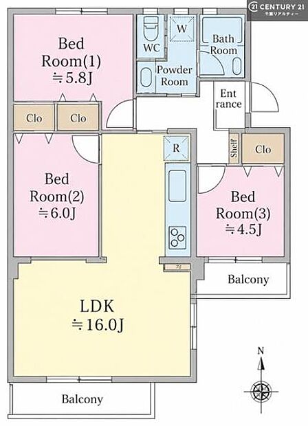 3LDKの魅力的な間取り!LDKはゆったりとした空間で、ご家族との団らん時間が、より一層充実したものになりますね。家族との仲が深まり、自然と笑顔が増えます!