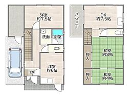 阪神本線 大物駅 徒歩18分 4DKの間取り