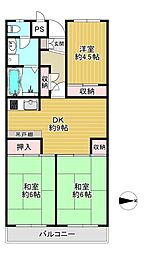 グローバル鴻池　中古マンション 3DKの間取り