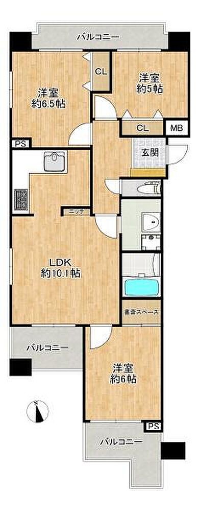 3LDK 間取り