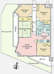 ルピナス鶴川サウスステージ 4LDKの間取図画像