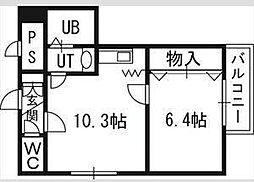 JR函館本線 桑園駅 徒歩10分の賃貸マンション 5階1LDKの間取り