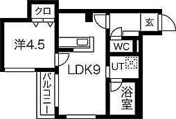 ル・ファール元町グランデ 1LDKの間取図画像