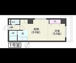 コトン月寒中央 1LDKの間取図画像