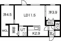 COLZAshiroishi 2LDKの間取図画像