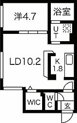 ORCHARD本通 1LDKの間取図画像