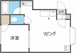 プレイズ中の島 1LDKの間取図画像