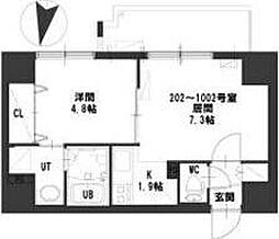 グランメール北7条 1LDKの間取図画像