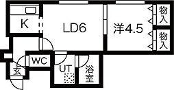 リー・スペース新道東3 1LDKの間取図画像