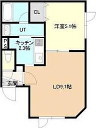 ピアチェーレ 1LDKの間取図画像