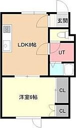 さかいマンション 1LDKの間取図画像