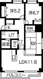 エクシード33 3LDKの間取図画像