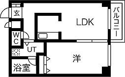aptK 1LDKの間取図画像