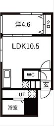 PRIMECOURT麻生 1LDKの間取図画像