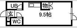 プレザントMS ワンルームの間取図画像