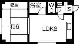 ホワイトパーク山の手 1LDKの間取図画像