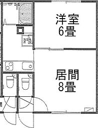 パレス秀高第6 1LDKの間取図画像