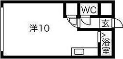 ダイワ南郷2 ワンルームの間取図画像