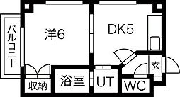 ザ・ステイツ南郷 1DKの間取図画像