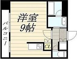 プレジデント豊平 1Kの間取図画像