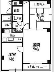 ル・ノール平岸駅前 2LDKの間取図画像