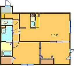 サンコート本通 2LDKの間取図画像