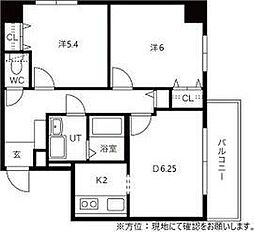 フィラコート北11条 2LDKの間取図画像
