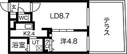 ブランシャールコトニステーション 1LDKの間取図画像