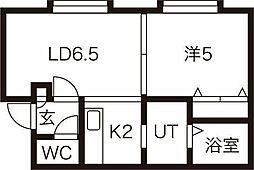 ル・シエル・ブルー平岸 1LDKの間取図画像
