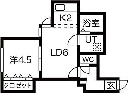 ライフステージ菊水 1LDKの間取図画像