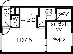 クレド・ヒルズ 1LDKの間取図画像