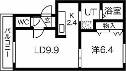 チュチュ・アプフェル 1LDKの間取図画像