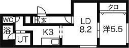 ブランノワールドゥ・カトル 1LDKの間取図画像