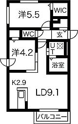 BlancShardLily 2LDKの間取図画像
