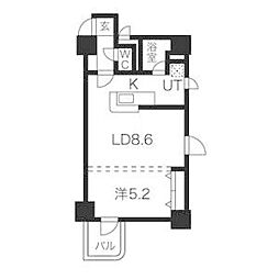 パークヒルズ大通中央 11階1LDKの間取り