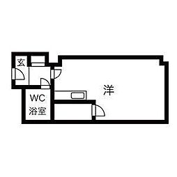 フラーテ札幌　1012号室 10階ワンルームの間取り
