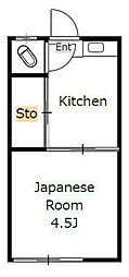 寿ハイム 1Kの間取図画像