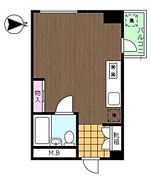 ヴェラハイツ新宿 7階ワンルームの間取り