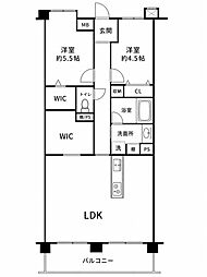 河内長野グリーンマンション 2LDKの間取図画像